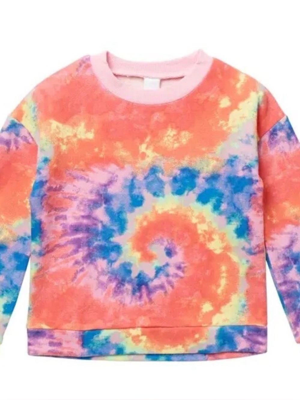 Toddler Girls’ Harper Canyon Pink Prism Tie Dye Soft Sweatshirt Size 8